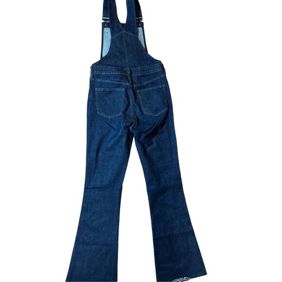 Madewell Flea Market Flare Denim Overall in Dark Washed indigo Sz Small - Picture 9 of 14